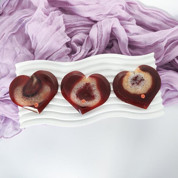 Druzy Carnelian Heart Crystal Carving Strength Crystals - Picture 5 of 8